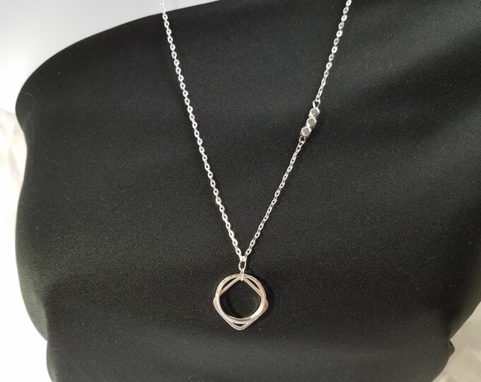 Three Rings Sterling Silver Plated Chain