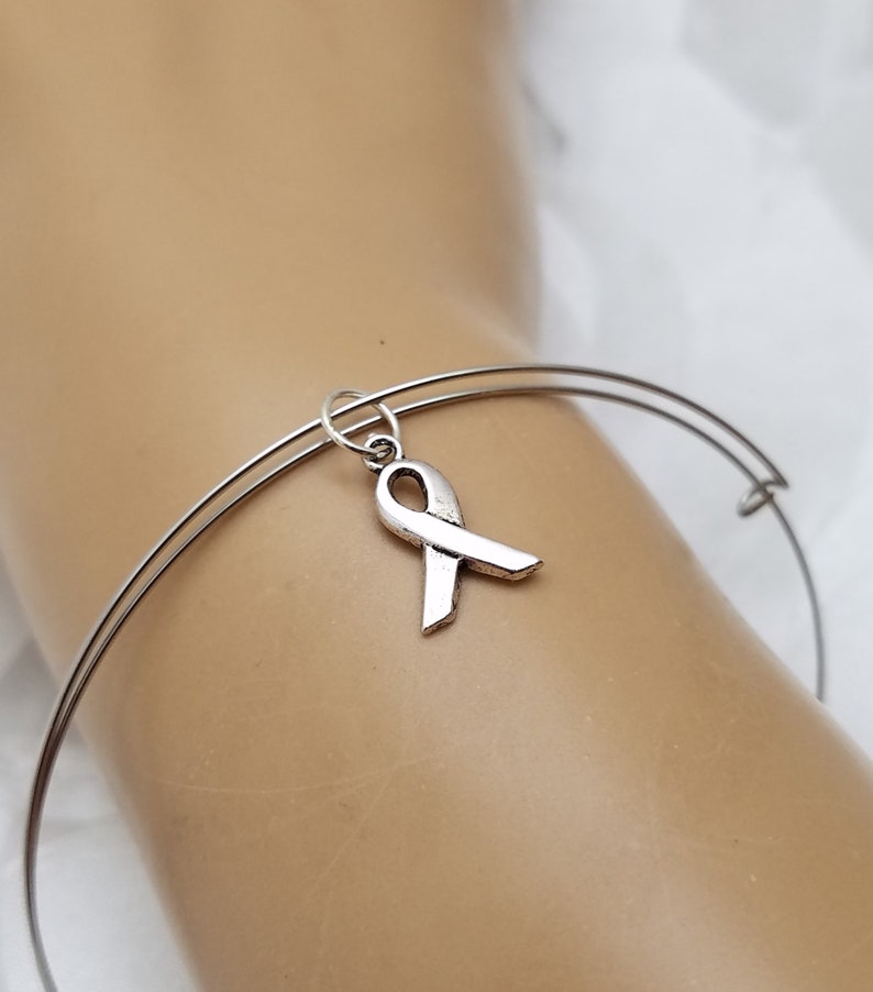 Cancer Ribbon Bangle
