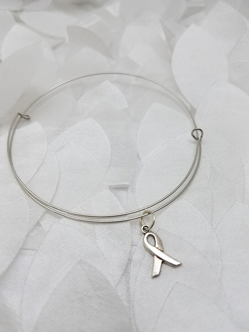 Cancer Ribbon Bangle