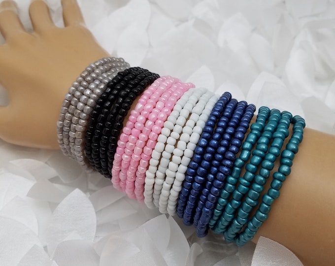 Seed Bead Multi-Wrap Wire Bracelet