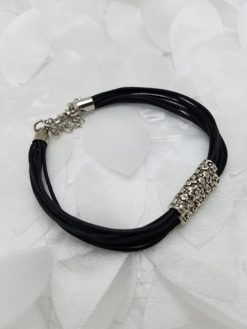 Multi-strand Black and Silver Bracelet