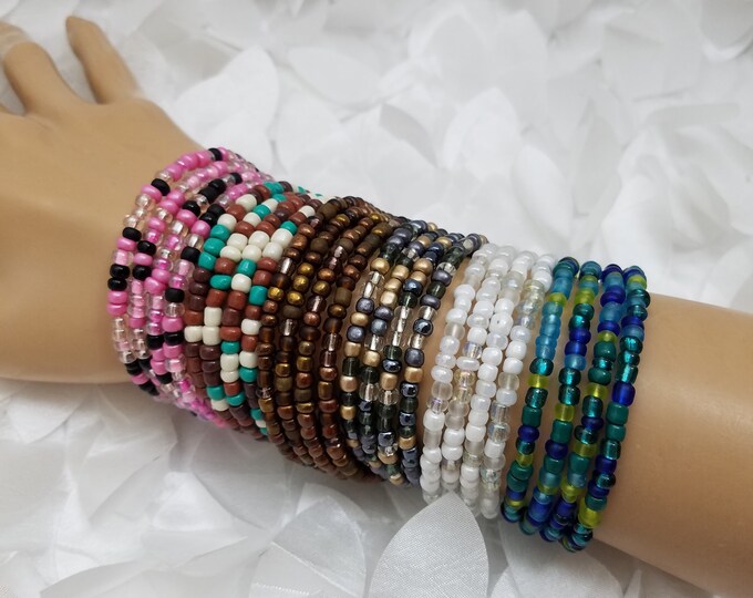 Seed Bead Multi-Wrap Wire Bracelet