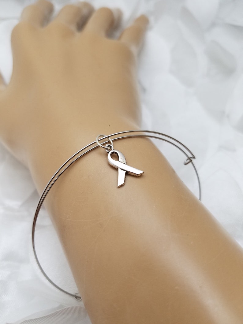 Cancer Ribbon Bangle