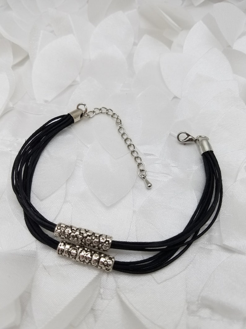 Multi-strand Black and Silver Bracelet