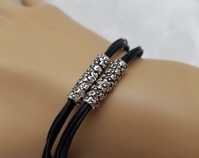 Multi-strand Black and Silver Bracelet