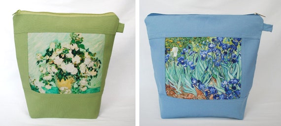 Project Bag Knitting Organizer Knitting Yarn Tote Knitting Project Bag Project Bag Bag Zipper Van Gogh Print Knit Bowl
