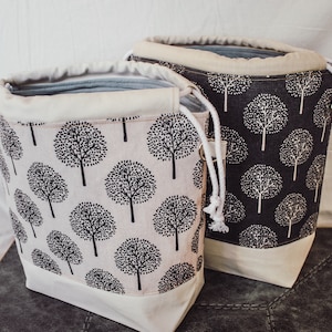 Organizzatore per lavoro a maglia Borsa per progetti a maglia Borsa per progetti a maglia con stampa Money Tree Borsa per progetti a maglia Tasche Borsa con coulisse Organizzatore per ferri da maglia Borsa per filati