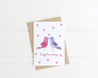 Happy Anniversary  | Potato Stamped Greeting Card | Hand Crafted | Cards for Social Good | Stationary | Love | Romance | Partnership