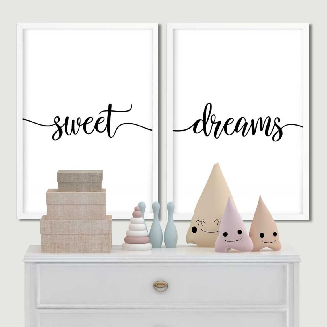 Sweet Dreams Printable Set Set of 2 Prints Wall Art | Etsy