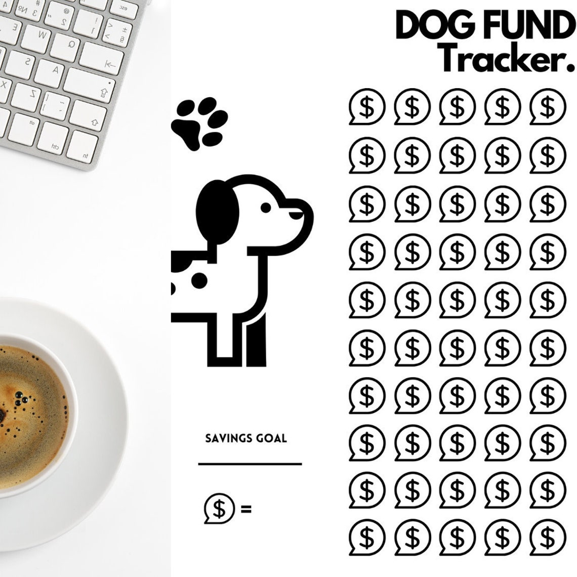 PRINTABLE Dog Fund Pet Fund Savings Tracker 2020 A5 Etsy