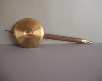 Antique Solid Brass and wood Clock Pendulum GB // German Wall Clock Gustav Becker parts / Junghans  Mauthe / Parts Restore / Art supplies