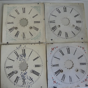 Job lot set of 4 Antique American Wall clock metal Dial like Waterbury / clock Dials / wall clock / spare parts / repair restore / metal art