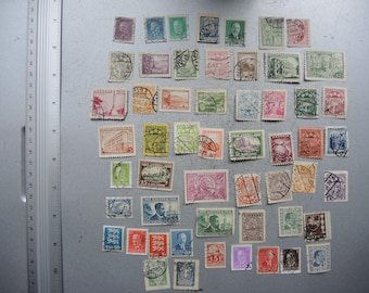 Set of  50+ Antique Baltic States Postal Stamp 1900s / Used Stamps / Postmarks  // Russian Imperial stamps / collecting / crafting / collage