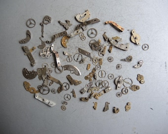Lotto di lavoro Set di ingranaggi in ottone per movimenti di orologi antichi, ponti, ingranaggi / robot, mix steampunk, forniture artistiche, riparazione e restauro di orologi G11