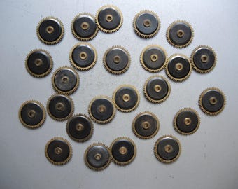 Job Lot Set of Antique wall clock movement brass metal parts gears pins / Gustav Becker/ robot mix steampunk Art / watch repair restore G27