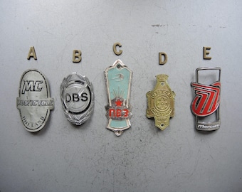 ONE!!! Genuine Vintage Bicycle Head Badge / Original Bike Bicycle Brand aluminum light Metal Plate Collectors Badge / bike plaque sign M