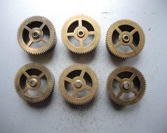 6x Antique wall clock like Junghans Gustav Becker movement empty brass barrels gears / GB Mauthe FMS  HAC / Clock repair restore / steampunk