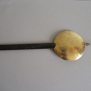 Péndulo de reloj antiguo de latón macizo, plomo y madera / Piezas de reloj de pared alemán Junghans / Gustav Becker Mauthe / Restauración de piezas / Materiales de arte