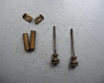 Set of Antique Brass head Clock movement mount long fixation Screws / German Clock Junghans / Gustav Becker / Parts Restore Art supplies A