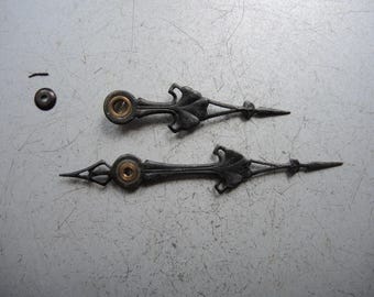 Set Antique Solid Metal clock hands early Tobias Bauerle movement / German Wall Clock Gustav Becker Junghans Parts Restore Art supplies h16
