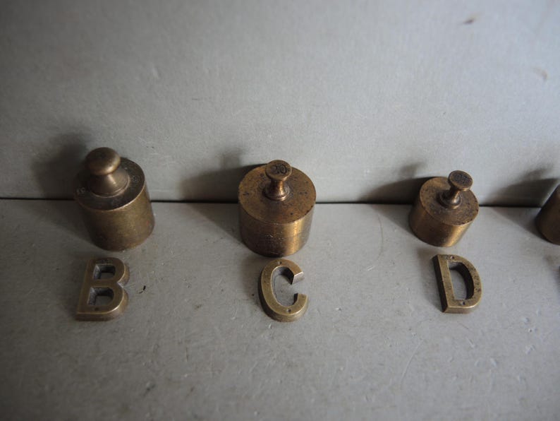 Lettering Weights ONE!!! Vintage Solid Brass Weight for Scale / Scale Weight / Brass ...