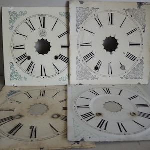 Job lot set of 4 Antique American Wall clock metal Dial like Waterbury / clock Dials / wall clock / spare parts repair restore / metal art