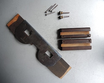 Antique metal and wood Clock movement mount and parts Screws / German Clock Gustav Becker Junghans Mauthe HAC / Parts Restore Art supplies