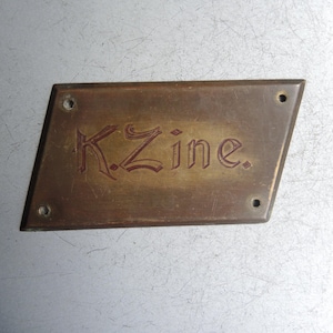Placa de identificación de puerta de bronce macizo antiguo / placa de latón / decoración de puerta antigua / placa de identificación / letrero coleccionable / placa de puerta