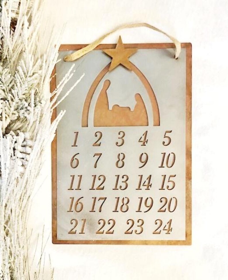 Steel Nativity Advent Calendar Christmas Countdown Metal Etsy