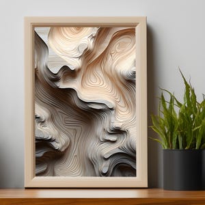 Patrón abstracto topográfico de madera, concepto de mapa con sala de estar, carteles de pared minimalistas. Estilo moderno y nórdico de mediados de siglo. Arte moderno.