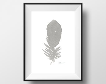 Watercolor Feather Art Print, Vertical Art Print, Unframed Art Print, 5x7in, 8x10in