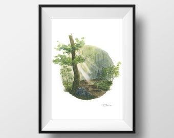 Watercolor Woodland Art Print