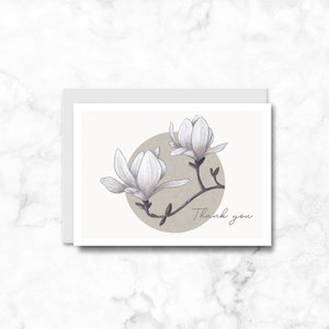 Magnolia Thank You Card Set, Magnolia Greeting Cards, Customizable Cards, Pack of 4, 12, 24 cards image 5