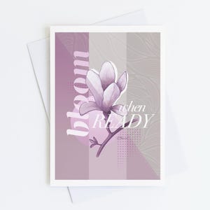 Carte de voeux vierge magnolia inspirante, carte de motivation pour se rétablir, paroles d'affirmations