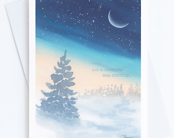 Celestial Watercolor Christmas Card