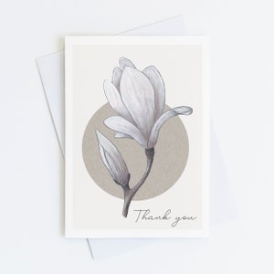 Carte de remerciement Magnolia, lot de 1, 4, 12, 24 cartes