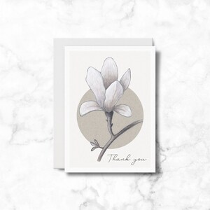 Magnolia Thank You Card Set, Magnolia Greeting Cards, Customizable Cards, Pack of 4, 12, 24 cards image 3