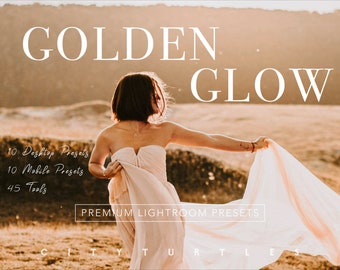 Sunny GOLDEN GLOW Outdoor Lightroom Presets Pack for Desktop & Mobile - One Click Photographer Editing Tools