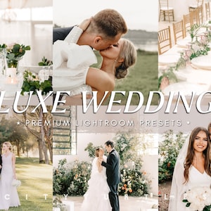 Ajustes preestablecidos de Lightroom para bodas de lujo para computadoras de escritorio y dispositivos móviles, tonos limpios, sutiles y naturales, herramientas de edición de fotografías premium