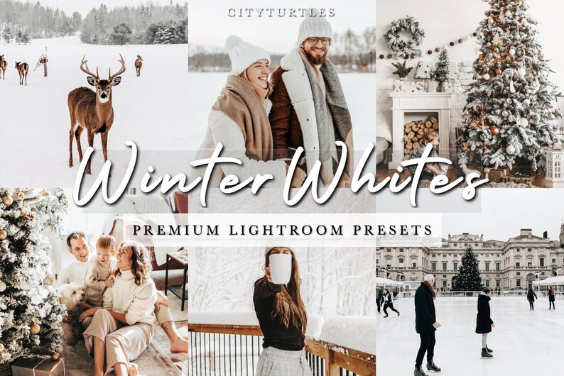 Bright Clean WINTER WHITES Lightroom Presets for Desktop & Mobile, Holiday Lifestyle Blogger Presets, Family Portrait Photography Presets image 1