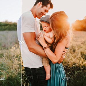 Natural Outdoor FAMILY Portrait Lightroom Presets Pack for Desktop & Mobile One Click Photographer Editing Tools image 2