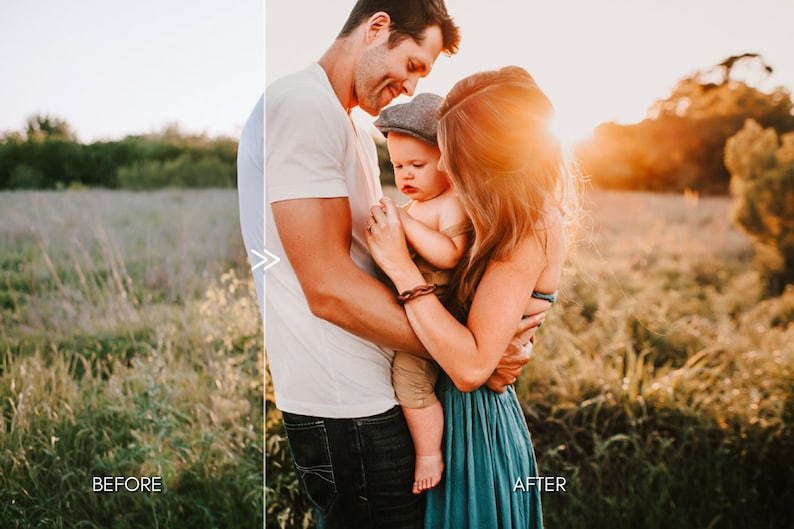 Natural Outdoor FAMILY Portrait Lightroom Presets Pack for Desktop & Mobile One Click Photographer Editing Tools image 2