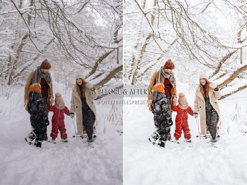 Bright Clean WINTER WHITES Lightroom Presets for Desktop & Mobile, Holiday Lifestyle Blogger Presets, Family Portrait Photography Presets image 6