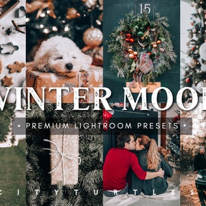 Cozy WINTER MOOD Holiday Lightroom Presets for Desktop & Mobile, Moody Christmas Presets, Lifestyle Photography Editing Tools