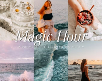 Vibrant Summer Magic Hour Lightroom Presets, Colorful Sunset Tones, Mobile and Desktop Photography Editing Presets