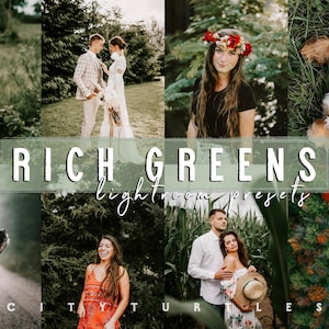 Moody RICH GREENS Outdoor Travel Nature Lightroom Presets for Desktop & Mobile - One Click Photography Editing Tools