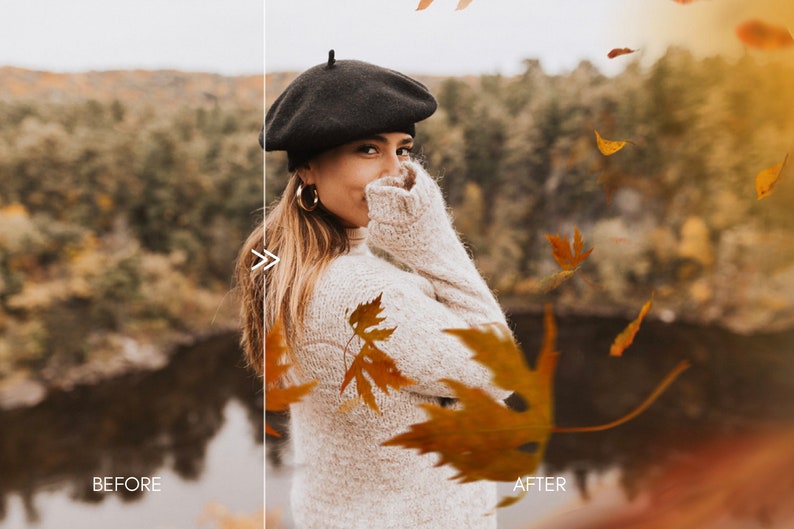 70 Natural Falling Autumn Leaves Photo Overlays for Photoshop and Mobile Creative Editing Tools for Photographers image 2