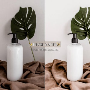 Clean White Product Lightroom Presets for Desktop & Mobile, Bright Airy Natural Photography Editing Tools image 3