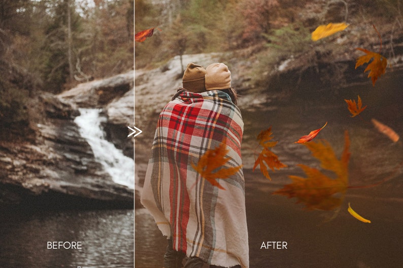 70 Natural Falling Autumn Leaves Photo Overlays for Photoshop and Mobile Creative Editing Tools for Photographers image 5