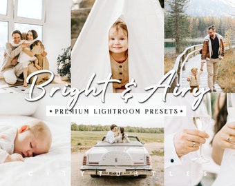 BRIGHT & AIRY Clean Natural Lightroom Presets for Desktop + Mobile, Vibrant Lifestyle Photography Editing Presets